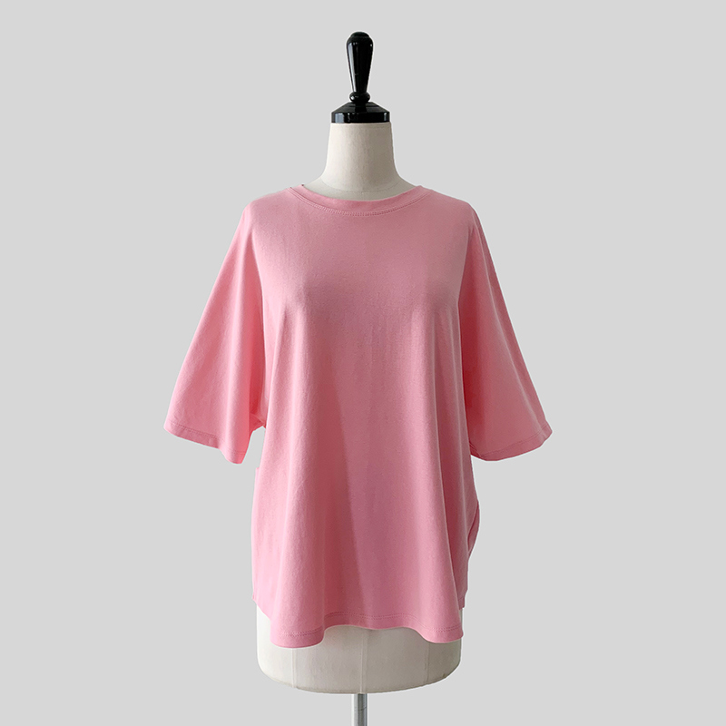 반팔 티셔츠 핑크 색상 이미지-S1L12