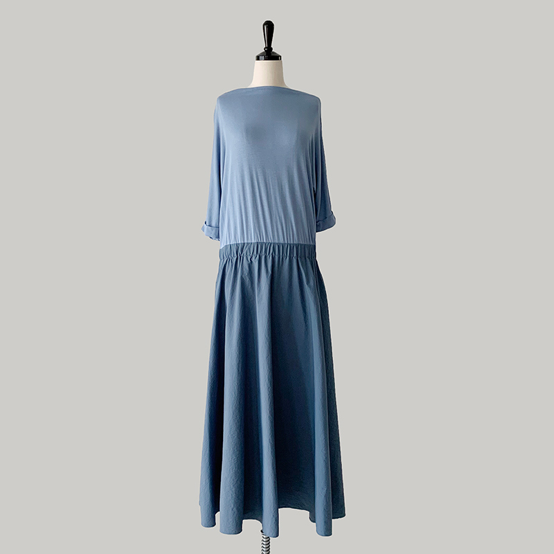긴 드레스 블루 색상 이미지-S1L15